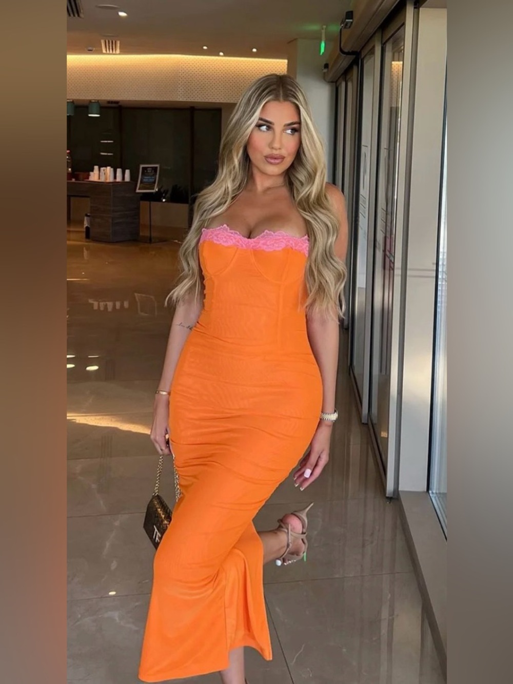 BNWT fashion nova collete mesh maxi dress